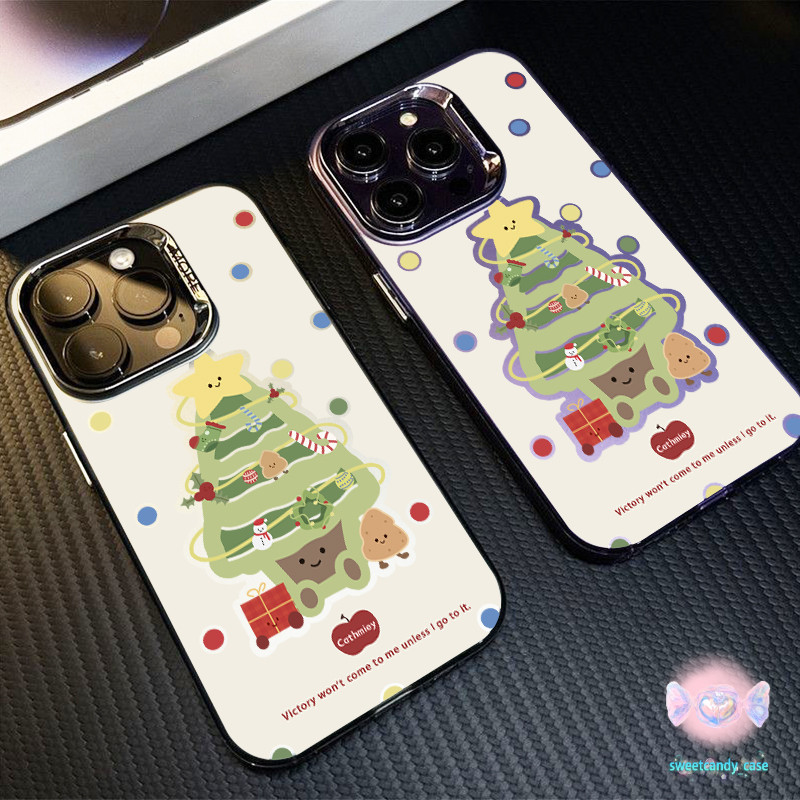 เคสแข็งคุณภาพ ต้นคริสต์มาสน่ารัก for IPhone 13 12 7Plus 14 15 11 16 Pro Max 8Plus XR XS Max SE เคสไอโฟน11 เคสไอโฟน13
