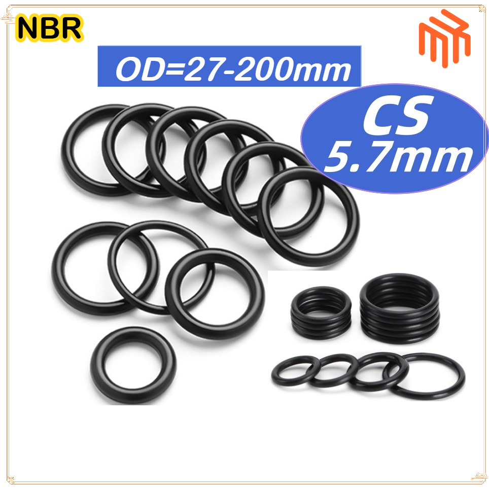 [MX1] โอริง O-Ring วงใน ID 27 - 200 mm ความหนา 5.7 มิล ยางโอริง NBR / แหวนโอริงสีดํา/แหวนยางซีล cs5.7mm * OD27-200mm
