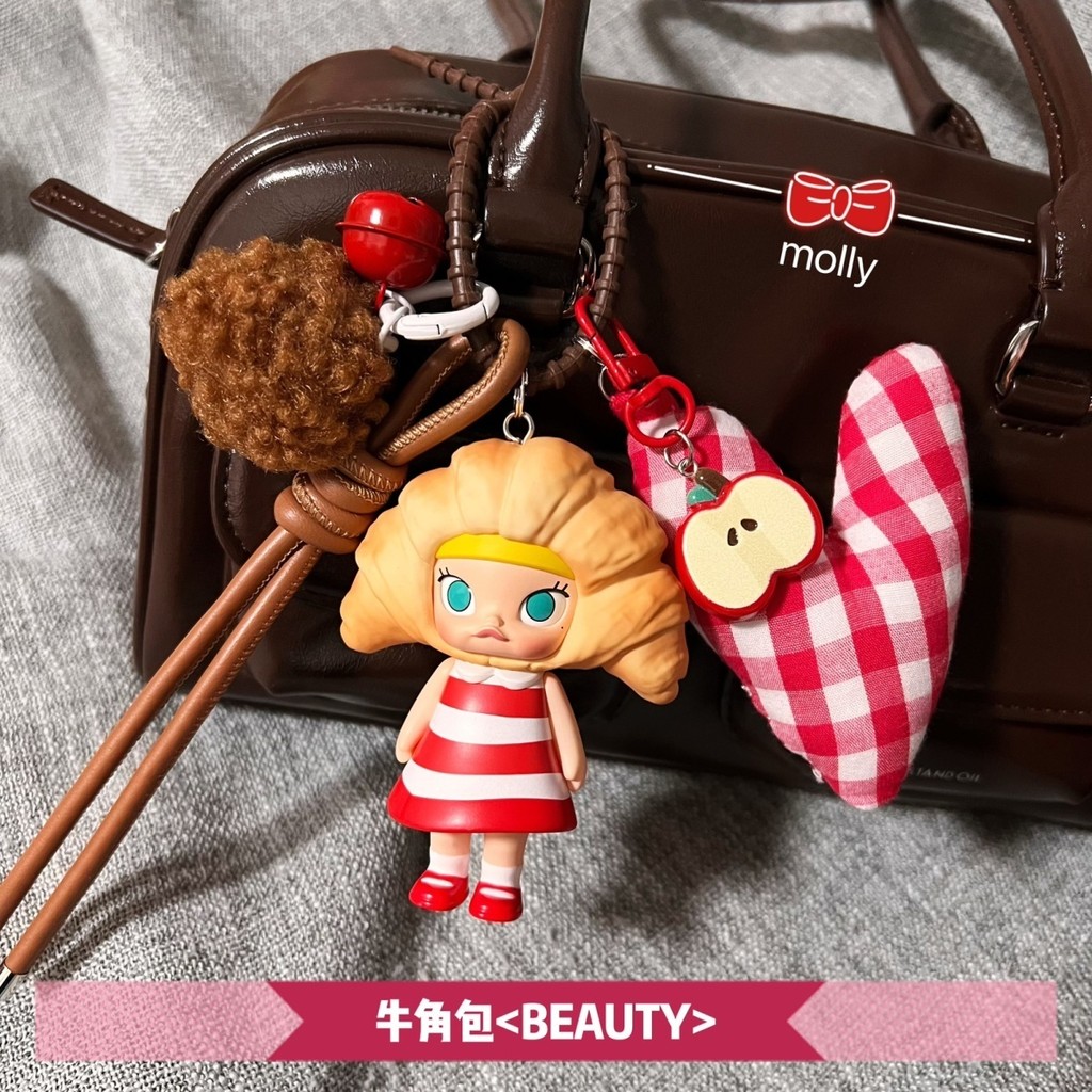 Popmart molly baking time series DIY กระเป๋าจี้พวงกุญแจตัวเลขน่ารักของเล่นของขวัญ WEH4