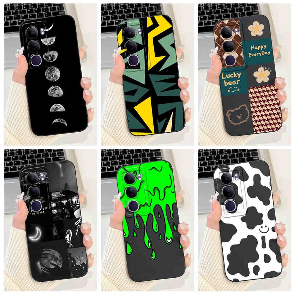 Vivo Y200 (5G) Cool Moon Milk Ripple รูปแบบเคสโทรศัพท์ Vivo Y200 5G เลนส์ป้องกันกรณีซิลิคอนอ่อน