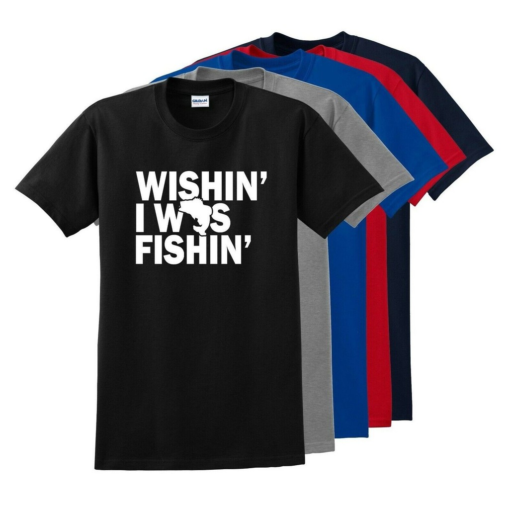 Wishing I Was Fishing T เสื้อตลกตกปลาอารมณ์ขัน Country Tee เสื้อ