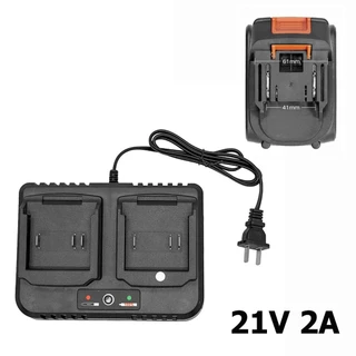 Monqiqi Makita แท่นชาร์จแบตไร้สาย 21V ชุดแบตเตอรี่ + แท่นชาร์จปกติ แบตเครื่องมือช่าง For Makita