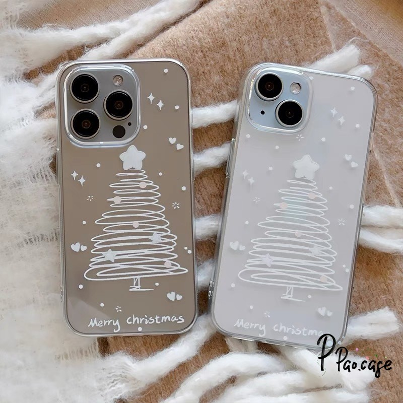 แฟชั่นต้นคริสต์มาสเข้ากันได้เคสไอโฟน 11 13 15 14 12 Pro Max 11 12 Pro 15 8 7 14 Plus XR X XS Max SE น่ารักดาวสัตว์เคส
