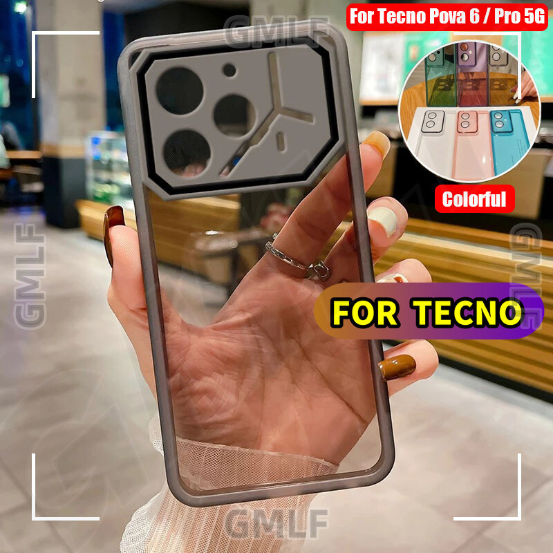 สําหรับ Tecno Pova 6 Pro Neo 5G 4G กรณีซิลิโคน TPU นุ่มชุบโปร่งใส Anti Falling โทรศัพท์ฝาหลังพร้อมเลนส์กล้องป้องกันฟิล์ม