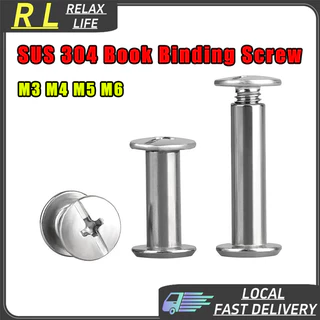 [RL] M3-m6 Book Binding Post Screw Chicago สกรู Bind สกรูสมุดภาพอัลบั้มรูปกระเป๋าเดินทาง SUS 304 สแตนเลส M4 M5 [1 ชิ้น]