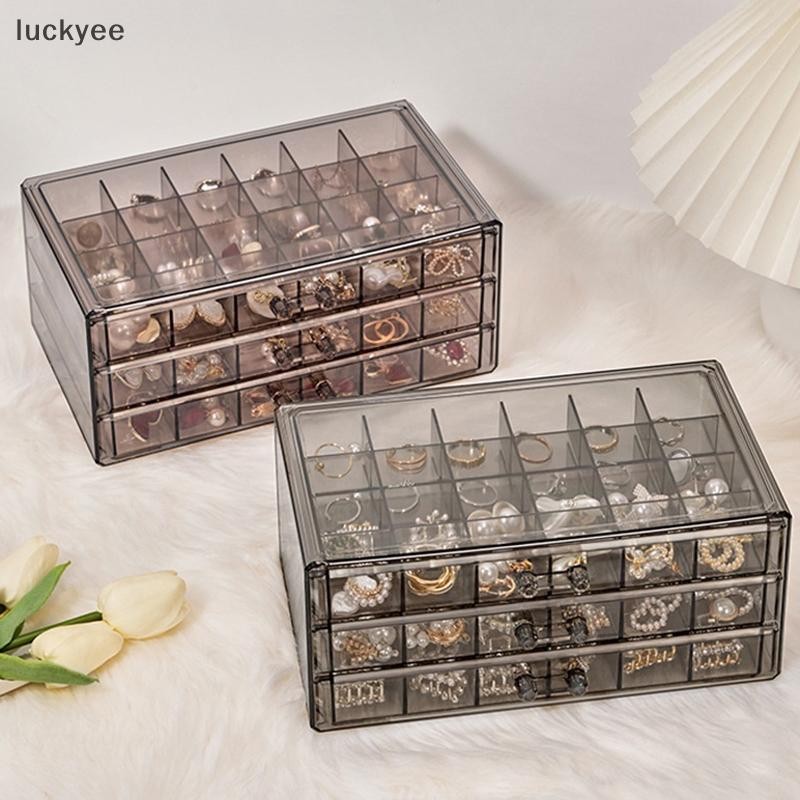 Luckyee กล่องเก็บเครื่องสําอางเดสก์ท็อปสําหรับโต๊ะเครื่องแป้งในครัวเรือนโปร่งใสกล่องเก็บหน้ากากความจุขนาดใหญ่พร้อมฝาปิด TQ