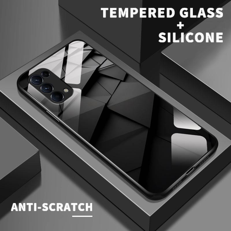 เหมาะสำหรับ OPPO Reno5 4G 5G Reno4 F Lite Reno2 Z Reno3 ป้องกันกรณีโทรศัพท์เลนส์เคส Simple Wood