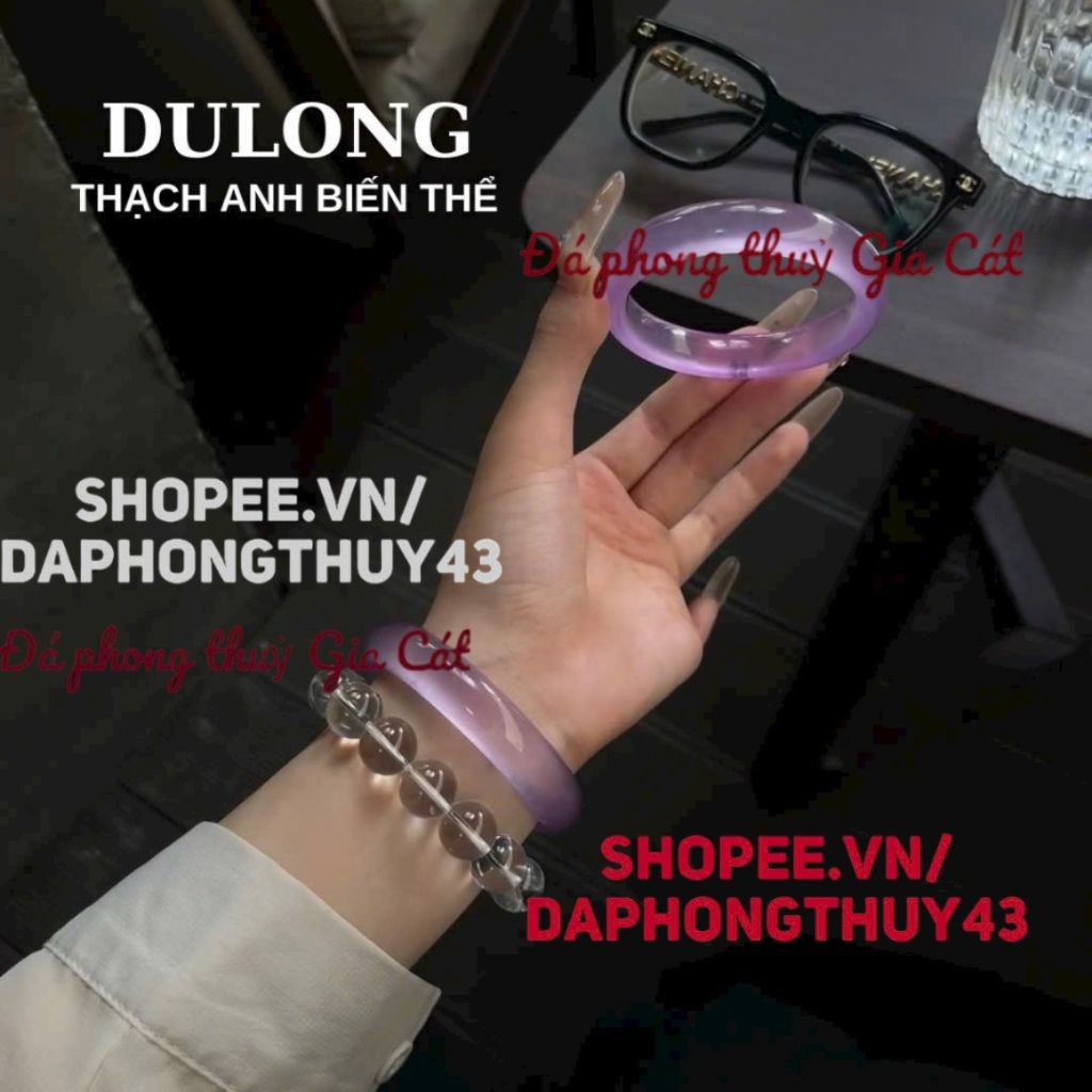 สร้อยข้อมือ dulong สีม่วง ขนาด 53-59mm super vip สินค้าตรวจสอบใหม่