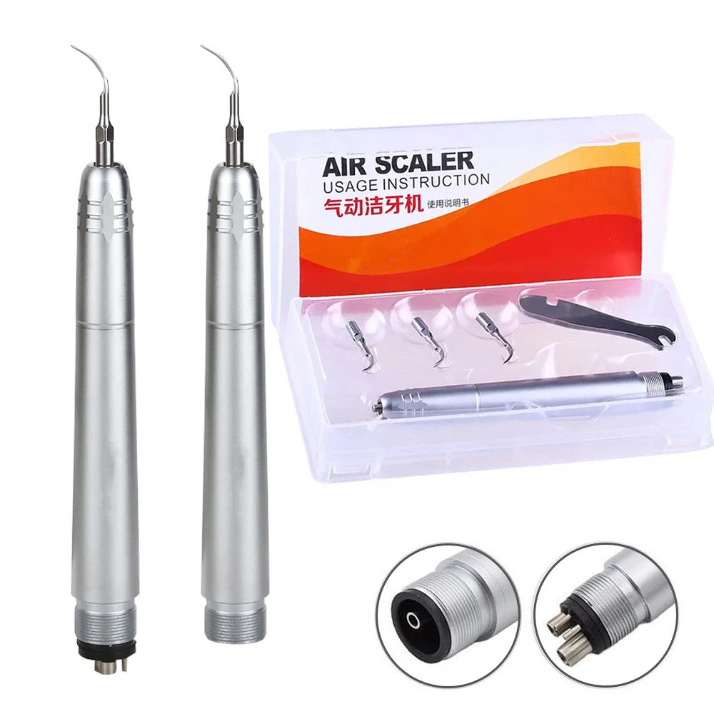 ทันตกรรม Ultrasonic Air Scaler 2 หลุม/4 หลุม Handpiece 3 เคล็ดลับ Air Scaling Polishin เครื่องมือฟันไวท์เทนนิ่งทันตแพทย์ Lab Clinic