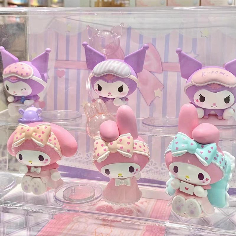 โมเดลฟิกเกอร์ ตุ๊กตาฟิกเกอร์ Sanrio Kuromi Melody โมเดลตุ๊กตา โมเดลแต่งเค้ก สําหรับตกแต่งโต๊ะ