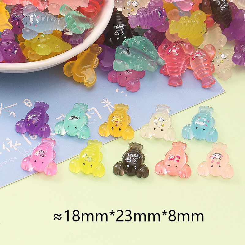 10/30/50/100pcs Luminous Crayfish Miniature Figurines ตกแต่งสวน Micro เรืองแสง Dark Home Decor Glow At Night โต๊ะเครื่องประดับ