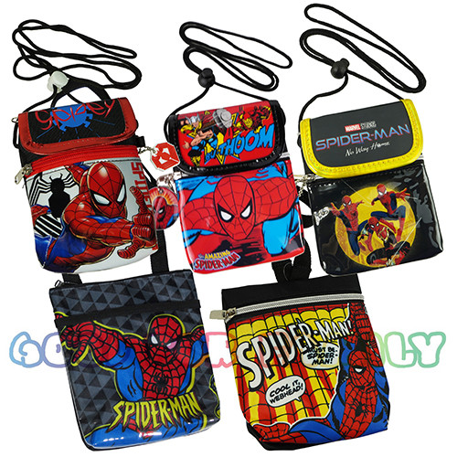 กระเป๋าสะพายข้างเล็ก Spiderman สายเล็ก สไปเดอร์แมน สีแดง สีดำ สีน้ำเงิน