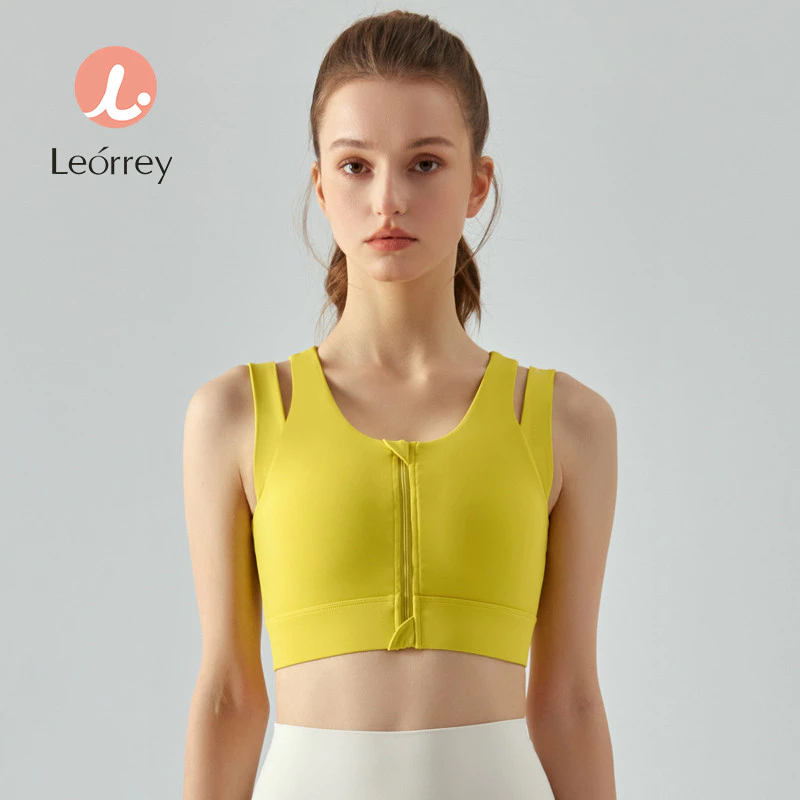 Leorrey เสื้อชั้นในสปอร์ตเสริมฟองน้ำ กันกระแทก มีซิปด้านหน้า thumbnail 7