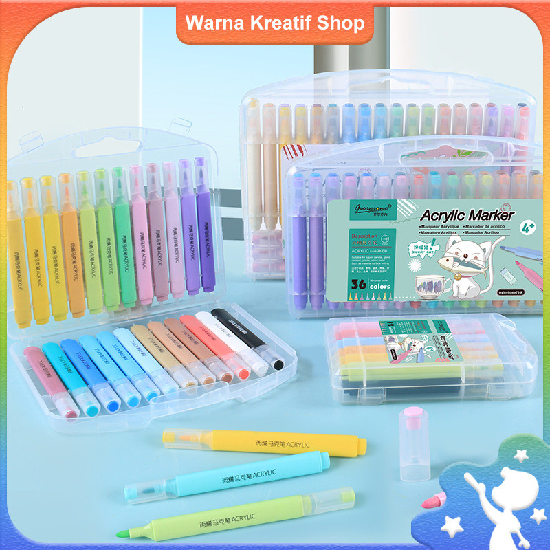 Giorgione Acrylic Marker SET waterbase Body Triangle Shape Round Tip Macarons Acrylic Marker