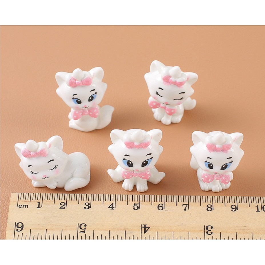 10 ชิ้นสีขาว Marry Cat 3D เรซิ่น Charms สําหรับ DIY (7-301)
