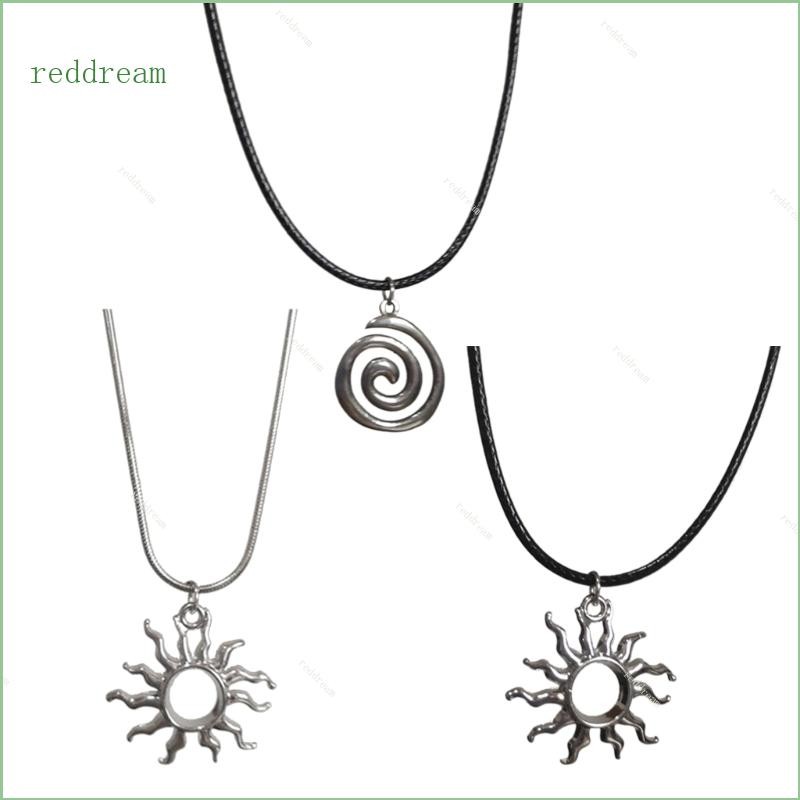 Redd สร้อยคอเชือกหนังหญิงอารมณ์ Niche Sun Star Swirl Collarbone Chain