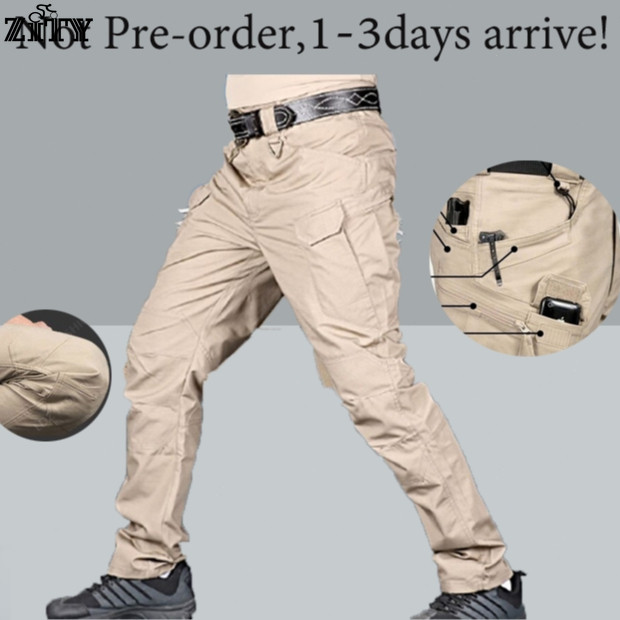 ZITYกางเกงคาโก้ กางเกงยุทธวิธีผู้ชาย แห้งไว กันน้ำ Ripstop ปีนเขากลางแจ้ง