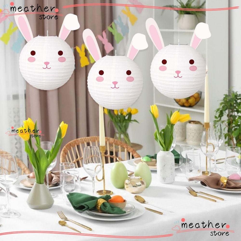 Meatherstore แครอทโคมไฟกระดาษ,โคมไฟพับกระต่ายกระดาษบอล,การ์ตูน DIY กระดาษแขวนโคมไฟอีสเตอร์ปาร์ตี้