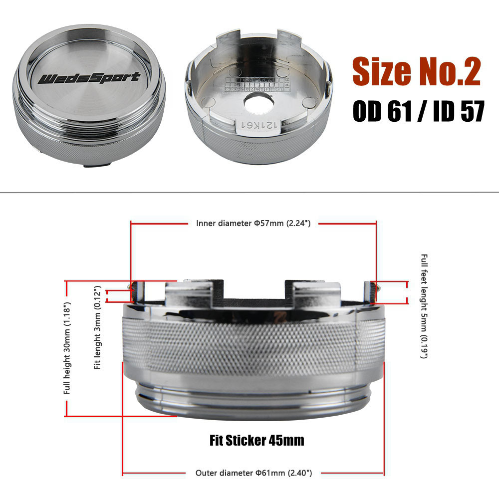 4ตัว 60มม ฝาปิดดุมล้อ wedssport ฝาครอบดุมล้อ 61มม ดุมล้อรถยนต์ 66มม ครอบดุมล้อตัวสูง kranze - รูปที่ 2
