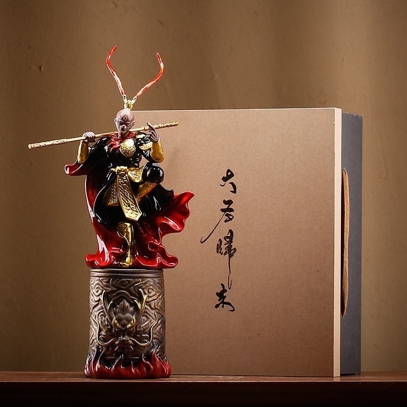 Zen Monkey King Monkey King เครื่องประดับต่อสู้กว่าพระพุทธรูปห้องนั่งเล่นหน้าแรกเซรามิคสร้างสรรค์ Bo