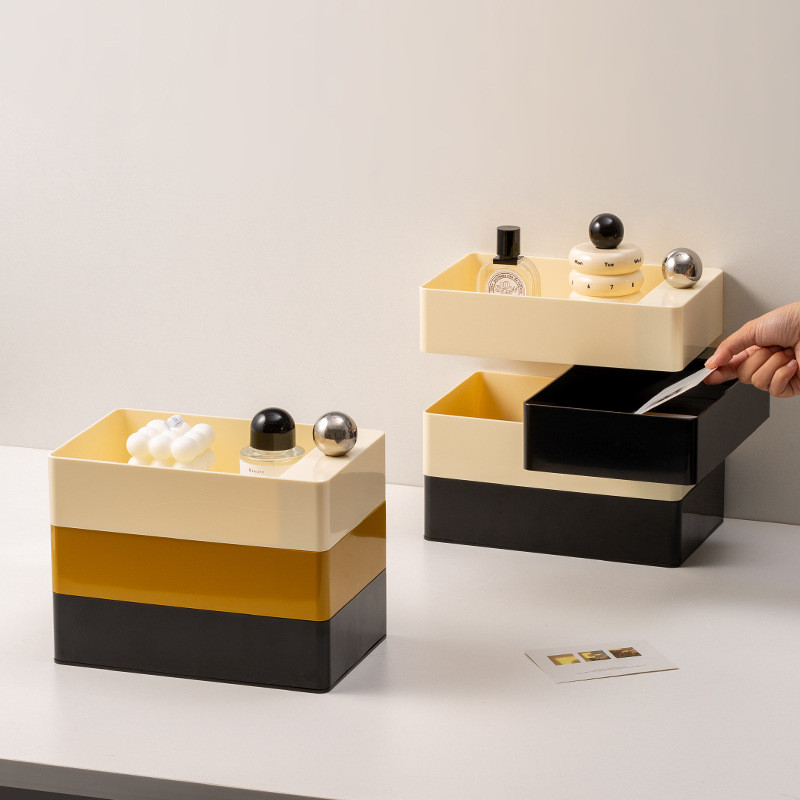 กล่องเก็บเครื่องประดับหลายชั้นหมุนได้