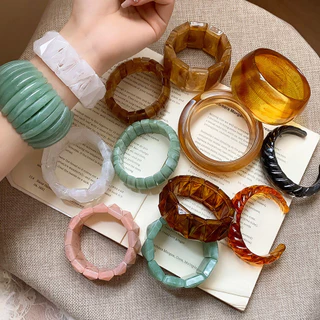 [เจวบิวตี้]สร้อยข้อมือเปิดปากวงรีอะคริลิคออกแบบสร้อยข้อมือแบบเรียบง่ายทันสมัยและส่วนบุคคลแมทช์ง่ายพร้อมอุปกรณ์เสริมมื