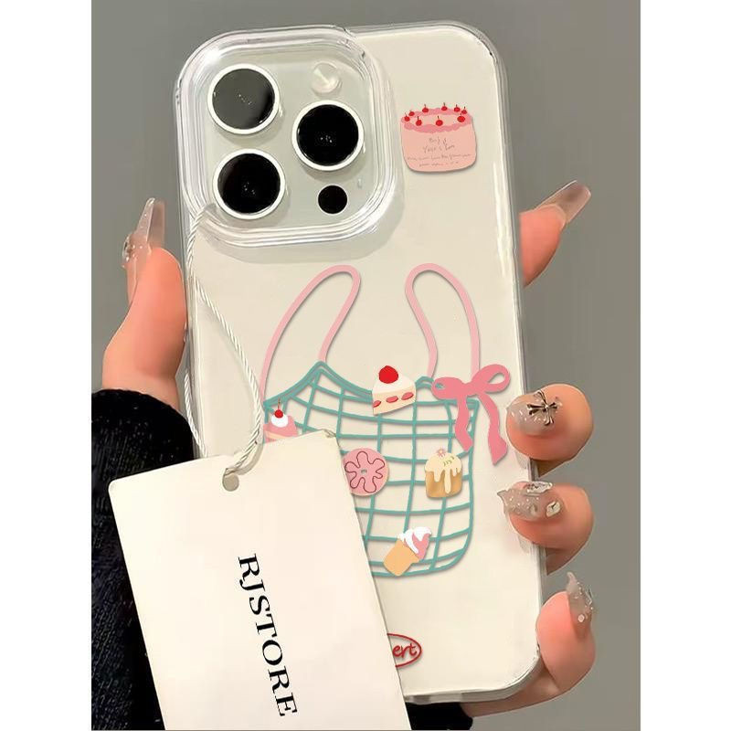 สีขาว IMD กรณีตาข่ายกระเป๋าขนมเค้กสําหรับ Samsung S22 S25 S24 S21 S23 S21FE S23FE S23PLUS S21PLUS S2