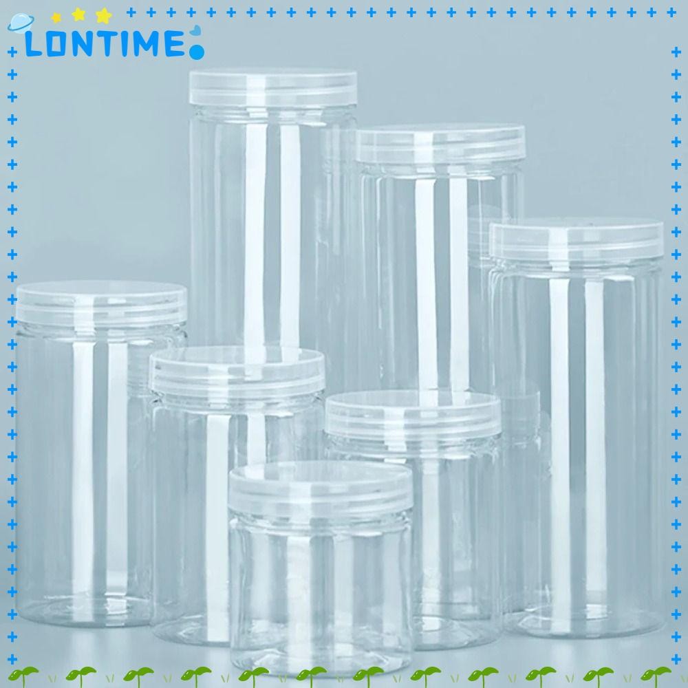 LONTIME กระป๋องปิดผนึก, ถังเก็บวงกลมเกรดอาหารปิดผนึกบรรจุขวดเปล่าพร้อมฝาปิดกระป๋องอาหารภาชนะบรรจุ