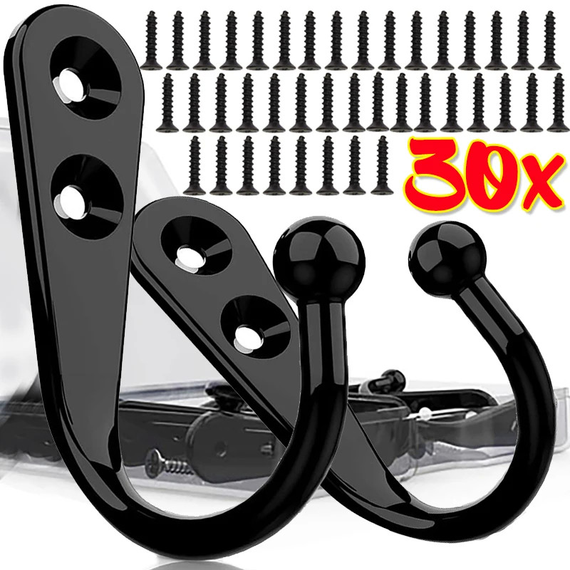 5/10/20/30 ชิ้นโลหะผสมสังกะสี สองเท่า-รู การจัดเก็บตะขอ / ติดผนังแขวนแขวนแขวน / ผ้าขนหนูกระเป๋าถ้วยตะขอ