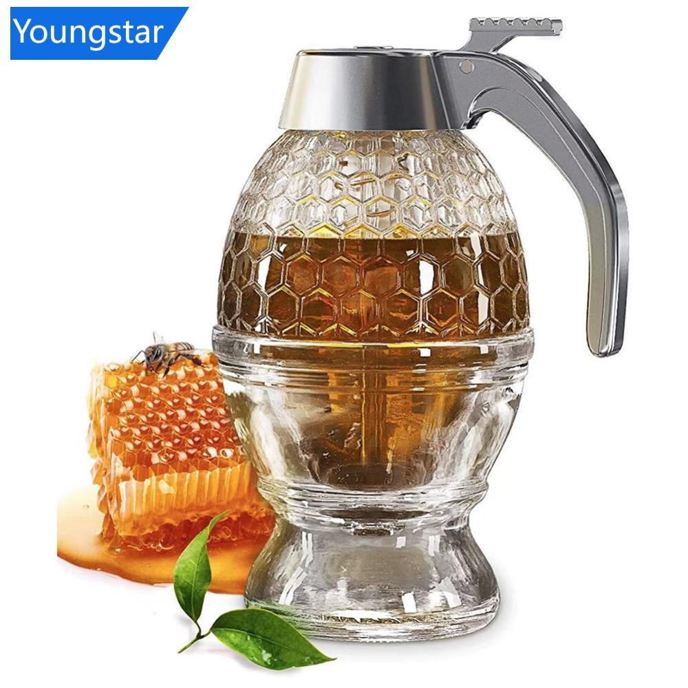 FFY Non-Drip Honey Dispenser โถน้ําผึ้งพลาสติกปิดผนึก Jar ประเภทช่องทาง Jar Syrup Pot Batter Powder Liquid Dispenser ขวดพร้อมฐาน