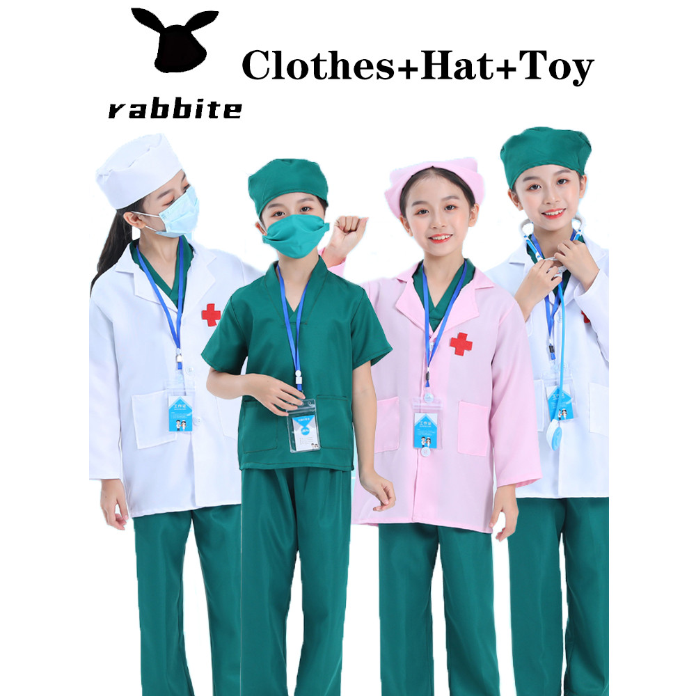 ชุดพยาบาล ชุดหมอ สีขาว เหมาะกับเด็กชายและเด็กหญิง ชุดการแสดงฮาโลวีน