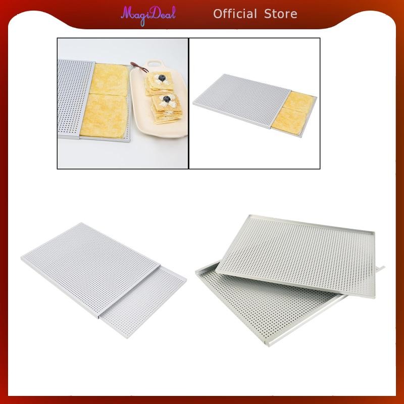 MagiDeal Puff Pastry Baking Tray Baking Sheet ป้องกันการขยายเหนือภาชนะทําความสะอาดง่าย