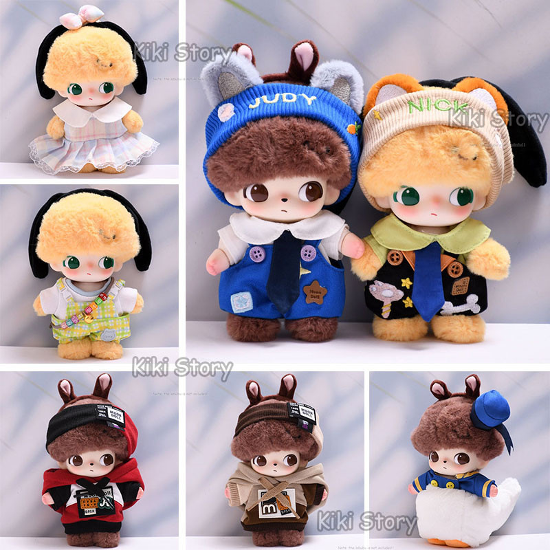 Dimoo WORLD เสื้อผ้าลายสก๊อต Overalls ลายผ้ากันเปื้อน Dimoo ตุ๊กตาอุปกรณ์เสริม