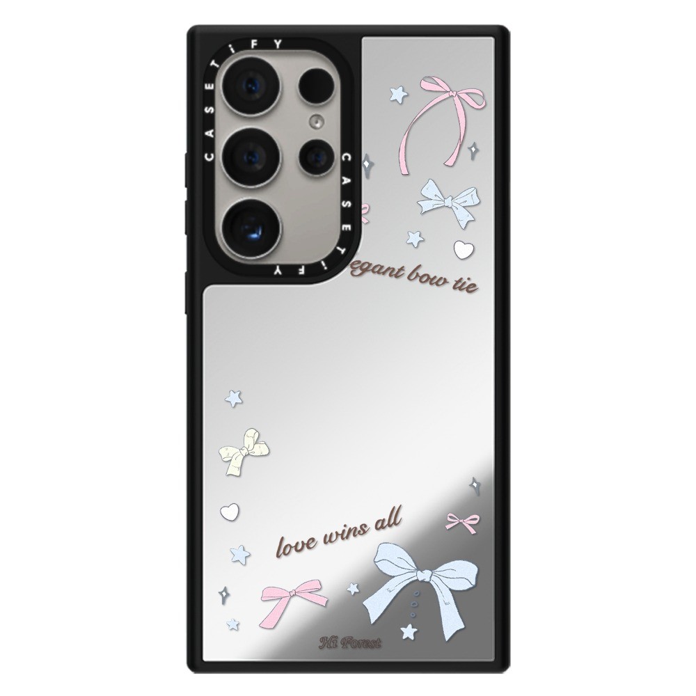 Forest Morning Post Bowknot Mirror Case สําหรับ Samsung S25 24 23 UItra S25 24 23 Plus กันกระแทกป้องกัน Hard Casing - รูปที่ 5