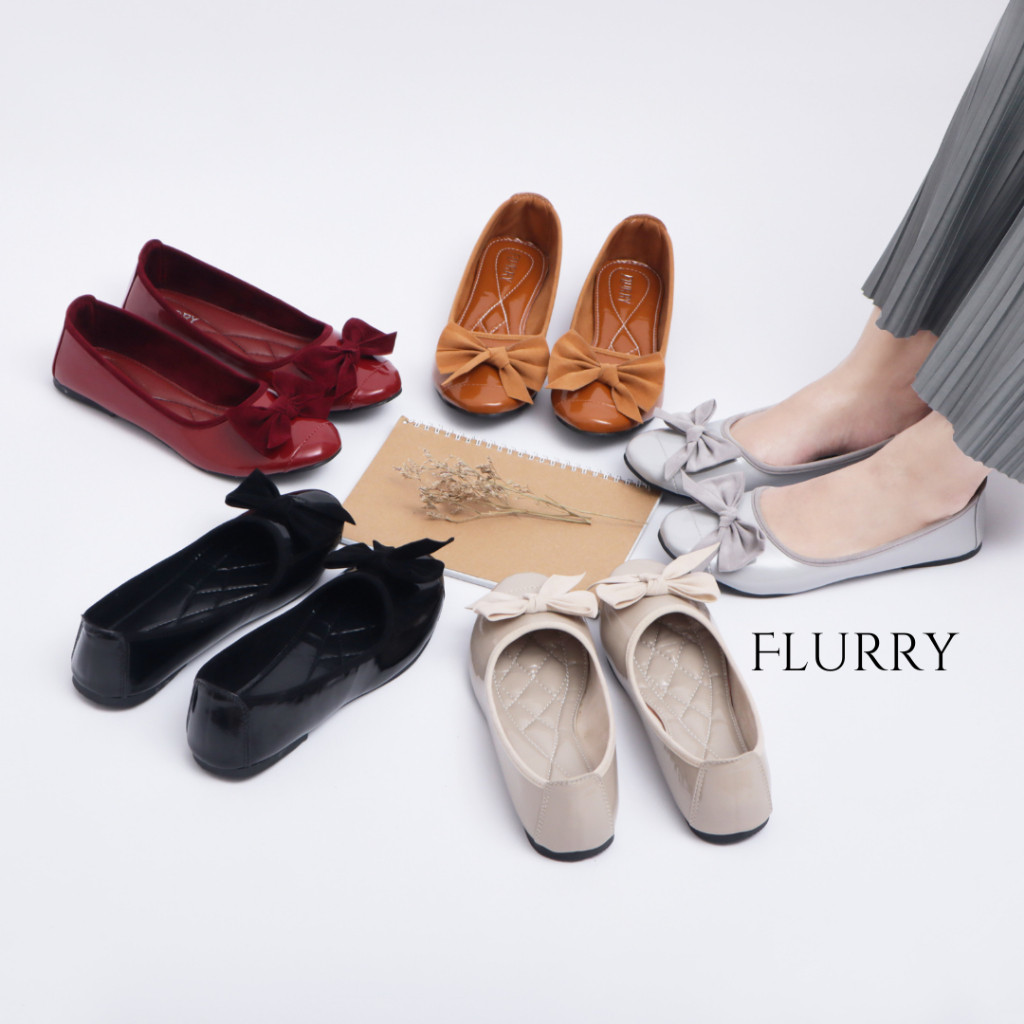 ล่าสุด Anna Flatshoes Round Ribbon Buludru Flatshoes Women Flurry