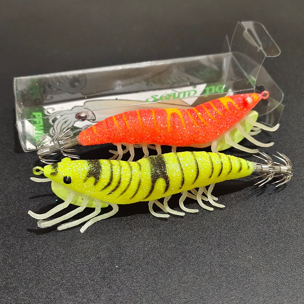 _Signox_Soft Feet 21g/11.5cm Luminous กุ้งไม้เหยื่อปลอม Cuttlefish Hook เรืองแสงหางใหญ่ตะขอปลาหมึก