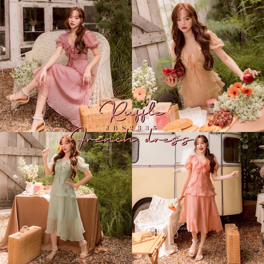#JBS2335 Ruffle French Dress
