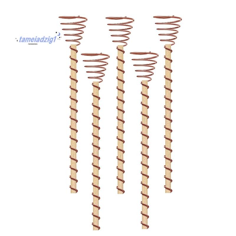 5 ชิ้นยาวทองแดงพืชสวน Stakes Electroculture ทองแดงขดลวดเสาอากาศสําหรับปลูกสวนชุด