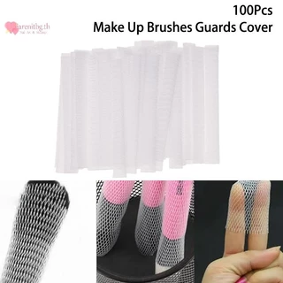 RENBG 100 ชิ้นตาข่ายยืดหยุ่นสุทธิ Protectors ฝาครอบ Sheath ความงามสีขาวเครื่องสําอาง Make Up แปรง Guards สะดวกเครื่องมือ TH