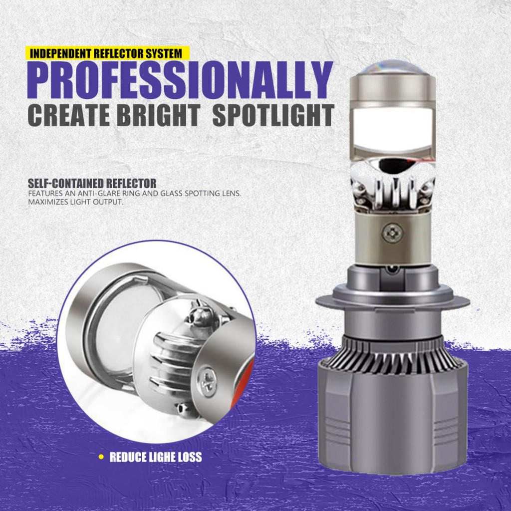 2PCS รถ LED ไฟหน้าหลอดไฟเปลี่ยนสําหรับหลอดฮาโลเจนเลนส์ในตัวระบบ Can-bus 3570 ชิป H4/H7/H11/9005/9006