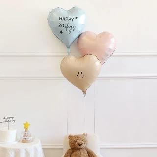 ส่งไว|ถูก ขนาด18นิ้ว แมท ลูกโป่งหัวใจ（มีฐานบอลลูน）ลูกโป่งฟอยล์ หัวใจ หน้ายิ้ม ลูกโป่งวาเลนไทน์ ลูกโป่งบอกรัก