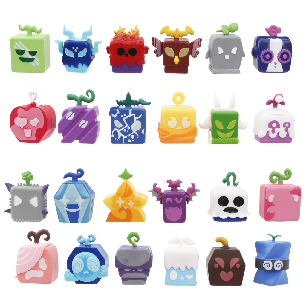 24 ชิ้น/เซ็ต Blox ผลไม้ตัวเลขชุดของเล่นผลไม้ Blox ผลไม้ Kitsune ของเล่น Blox Figurine Devil ตัวเลขพลาสติก Miniatures PVC ตกแต่ง