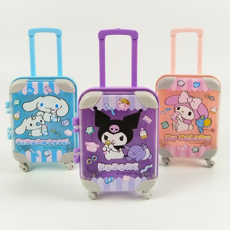 Japan Sanrio Melody Kuromi Cinnamoroll Mini Travel Luggage Stationery Jewlery Box 051800