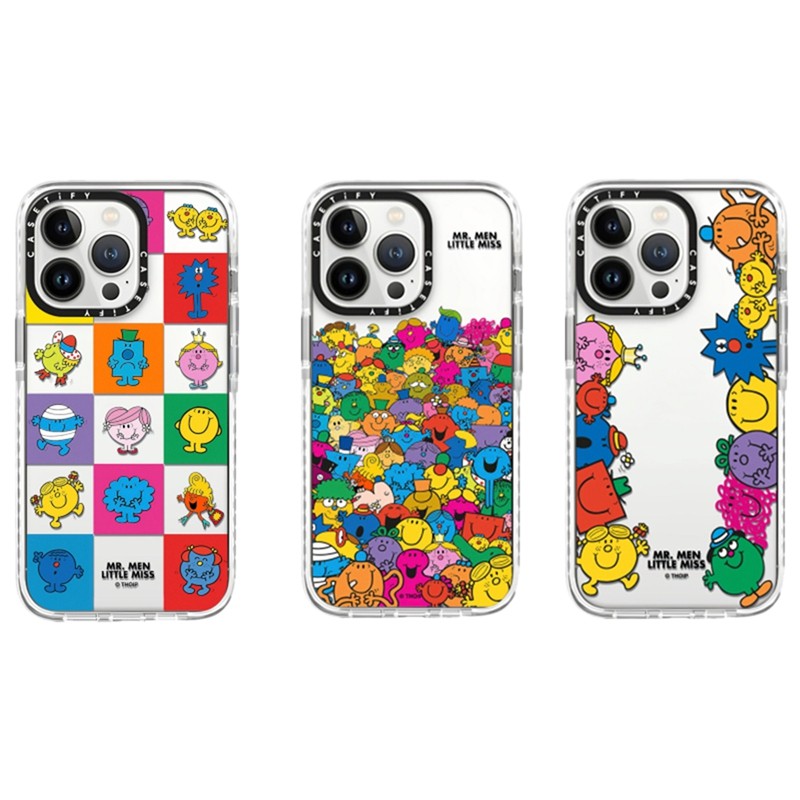 Caseti Mr Men Little Miss Family Soft Case สําหรับ iPhone 16 16e 15 14 Plus 11 12 13 Pro Max กันกระแทก TPU ซิลิโคนใสปลอก