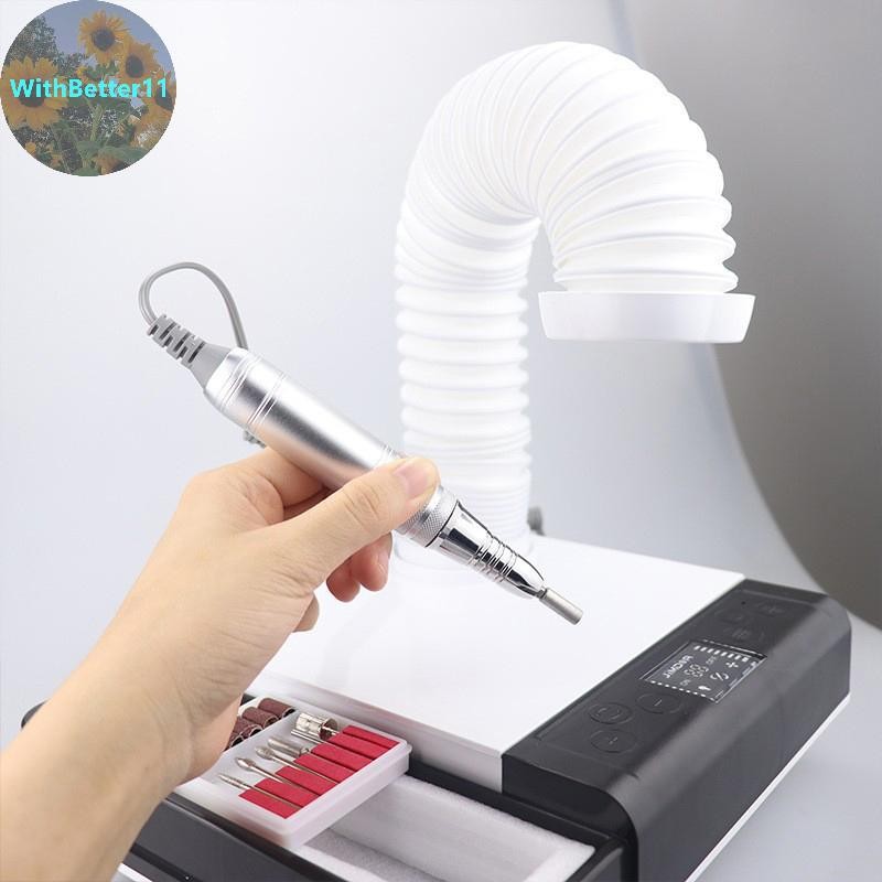 เครื่องดูดฝุ่นเล็บ 65W สําหรับมือและเท้า ร้านเล็บ ประสิทธิภาพสูง ถาดหมุน 360° ไฟ LED 3 จุด กรองเปลี่ยนได้