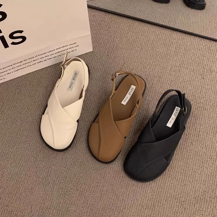 2025 รองเท้าแตะเรโทรใหม่ รองเท้าแตะผู้หญิงกลางแจ้งแบบสองทาง สวมใส่สบาย รองเท้าแตะชายหาดโรมันฤดูร้อน - รูปที่ 7