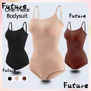 อนาคต ชุดกระชับสัดส่วนบอดี้สูทไร้รอยต่อสีทึบชุดชั้นในสตรีแขน…