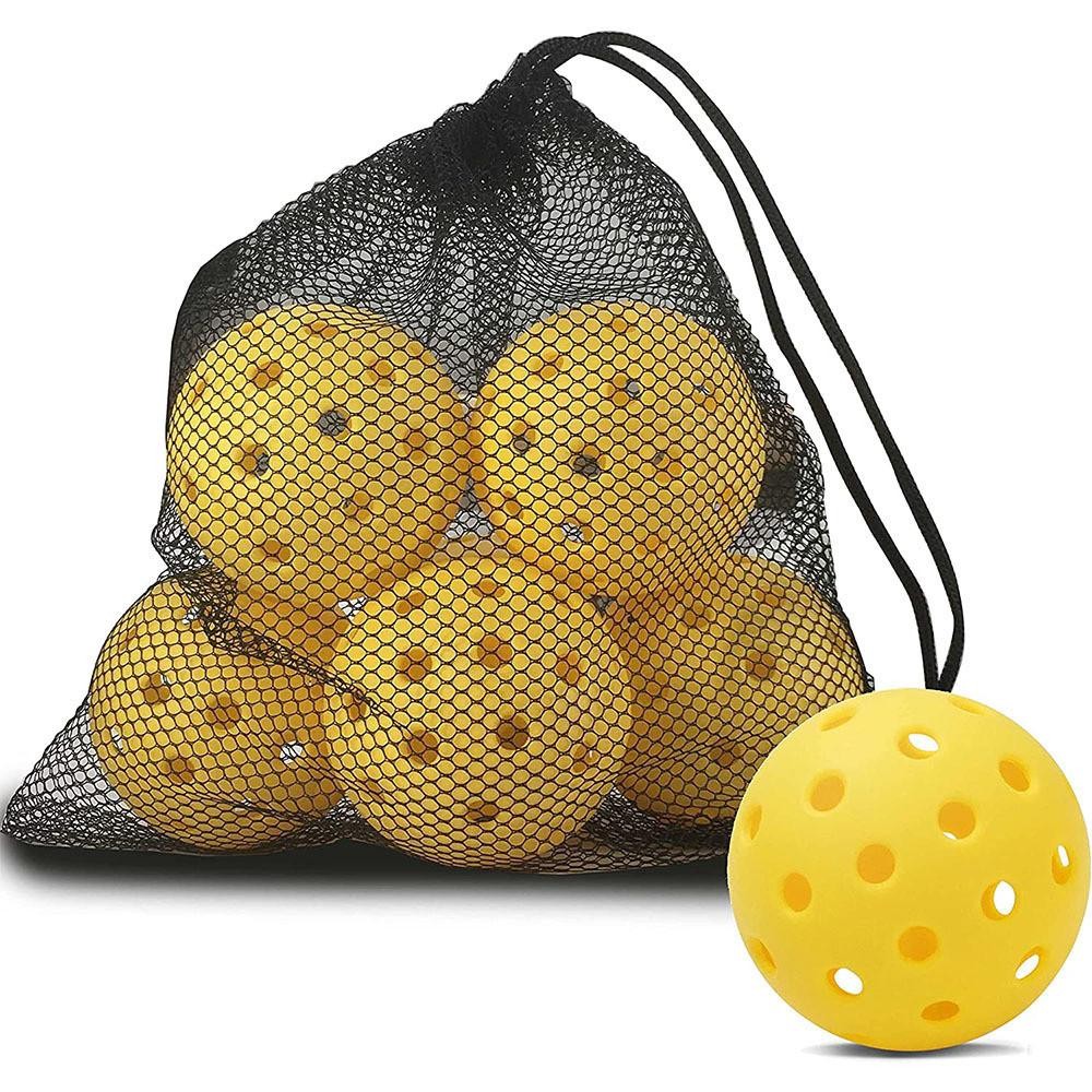 ชุดอุปกรณ์เสริม Pickleball พร้อมกระเป๋าลูกบอล 40 หลุมและลูกบอล PE ขนาด 74 มม.