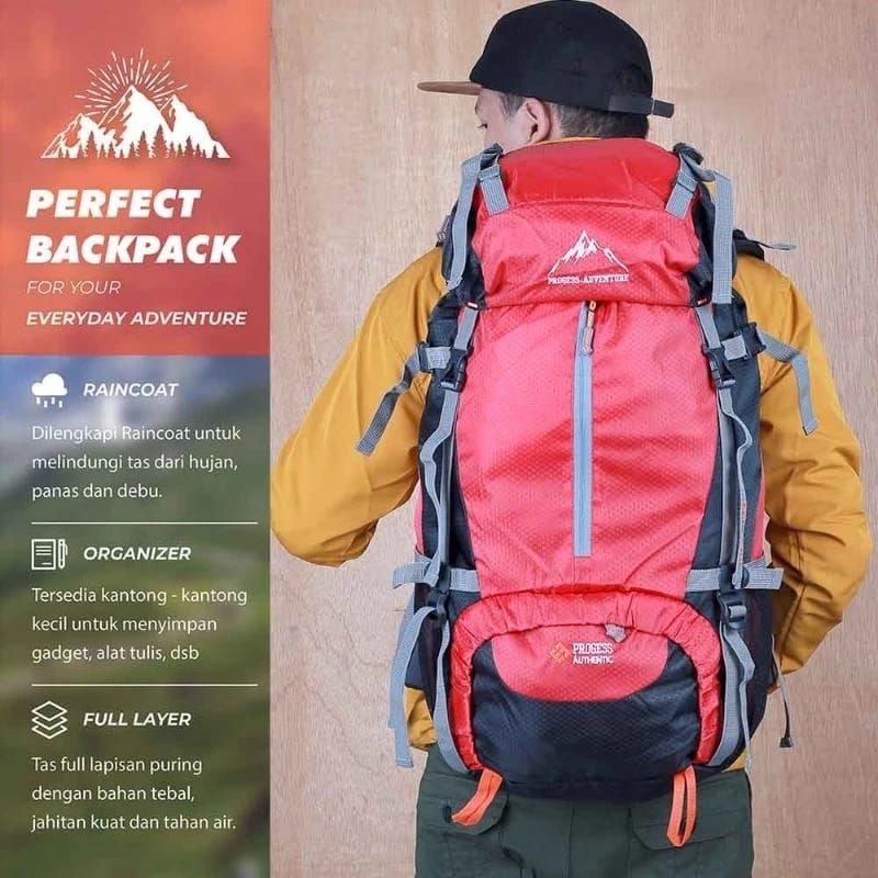 Carrier Bag Outdoor 60L Backpack + Rain Cover // Mens Mountain Bag 60L // กระเป๋าเป้เดินป่า
