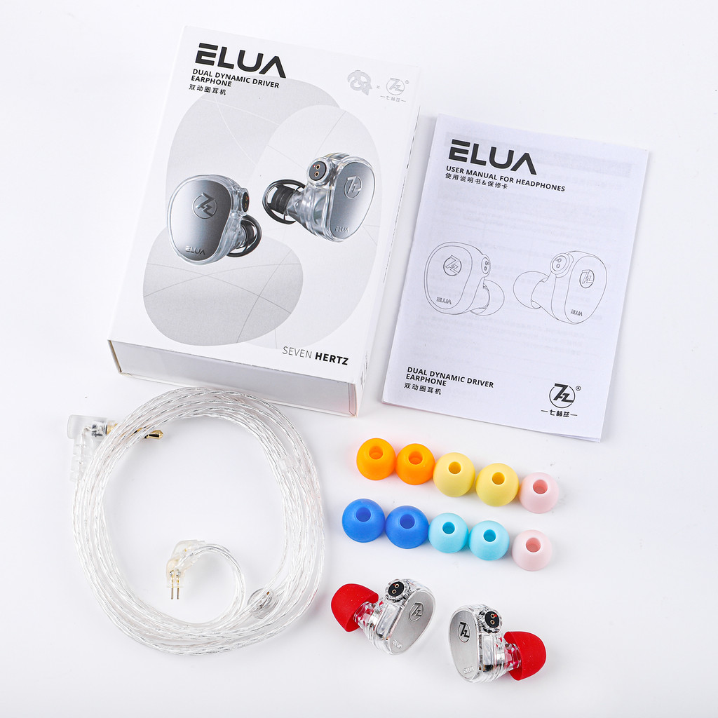 7hz x HBB Elua 10 มม.+ 8 มม.Dual Dynamic Driver IEM Hifi หูฟังการออกแบบสายเคเบิลที่ถอดออกได้และเสียงสมดุล